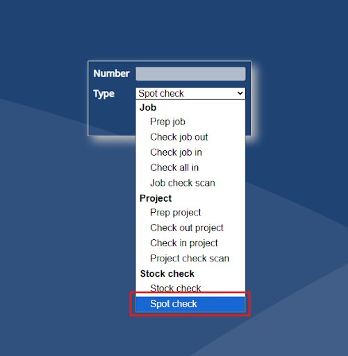 This image depicts a screenshot of HireHop Equipment Rental Software's new feature: spot checks.