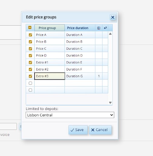 This image depicts a screenshot of HireHop Equipment Rental Software's new feature: unlimited price groups.