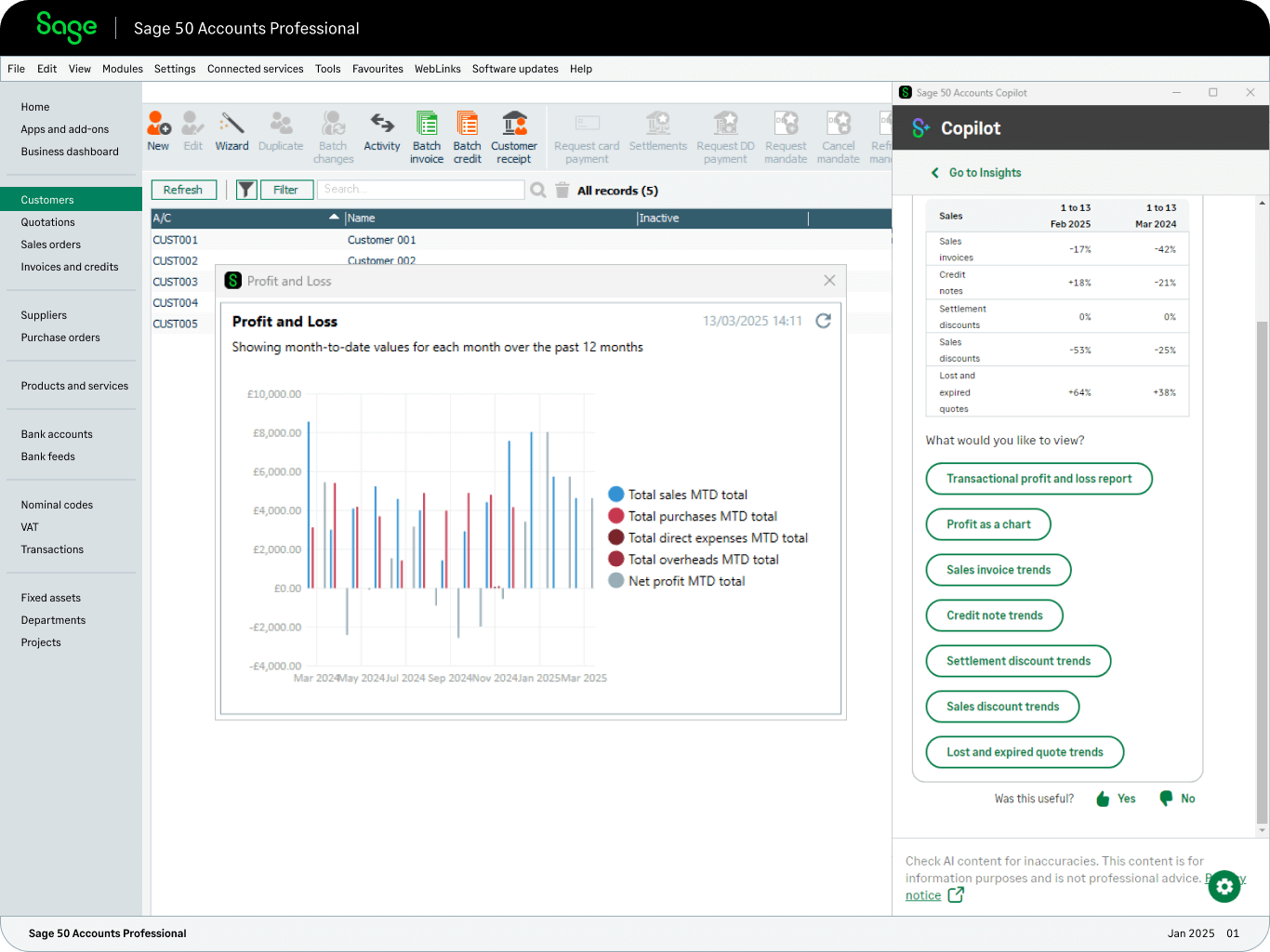 Sage 50 Dashboard | Hirehop