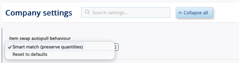 Company setting autopull swap | Hirehop