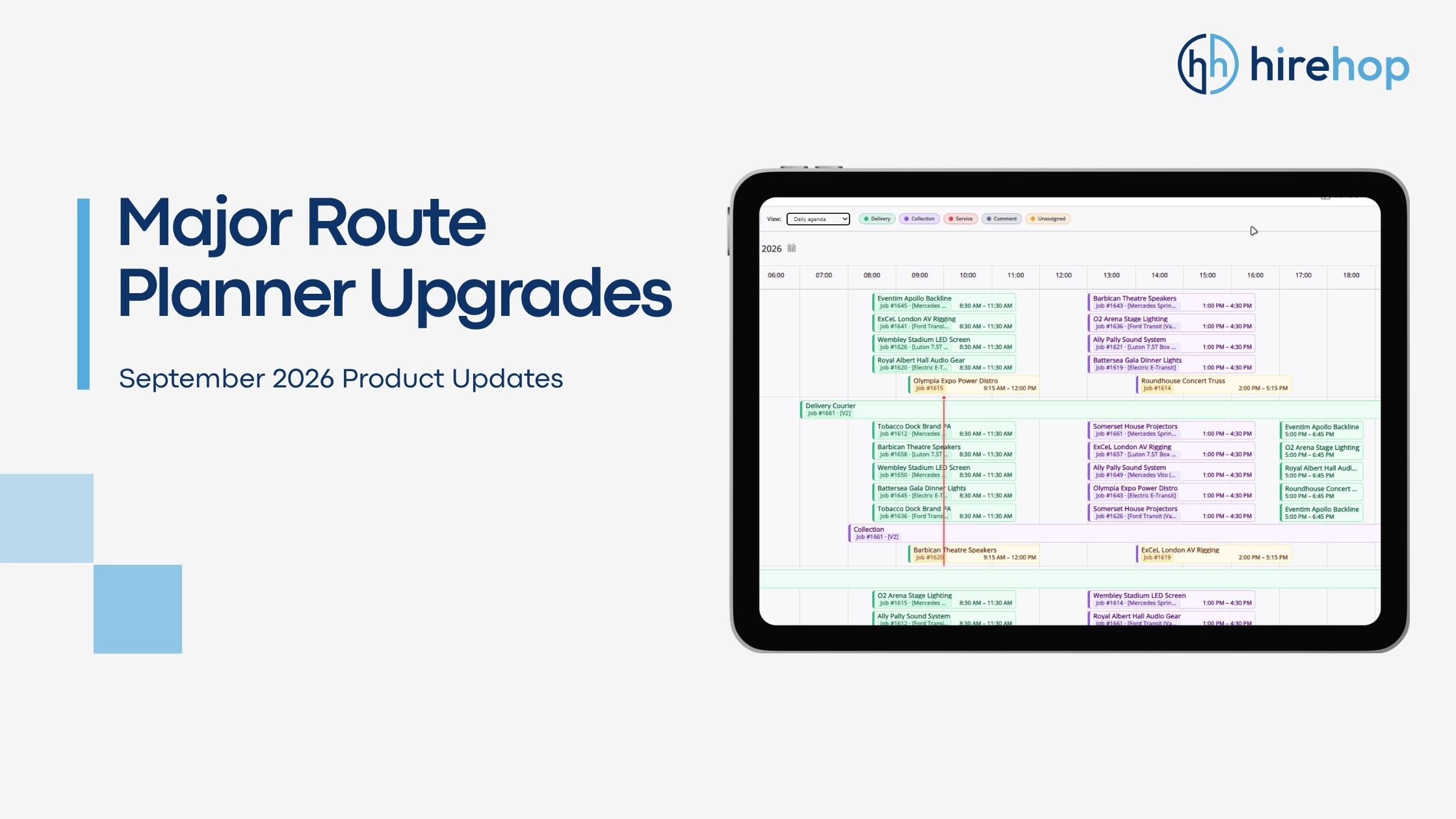 New Interactive Views & Drag-and-Drop Scheduling for Route Planner | Hirehop
