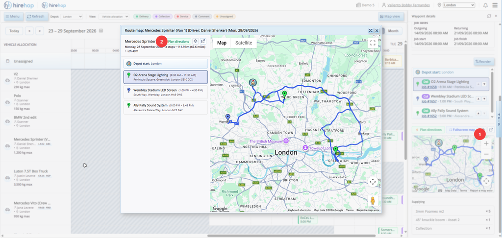 plan directions with steps | Hirehop